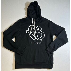 FUBU Black Hoodie Sweatshirt Graphic Logo Spellout XL 46-48 Casual Streetwear